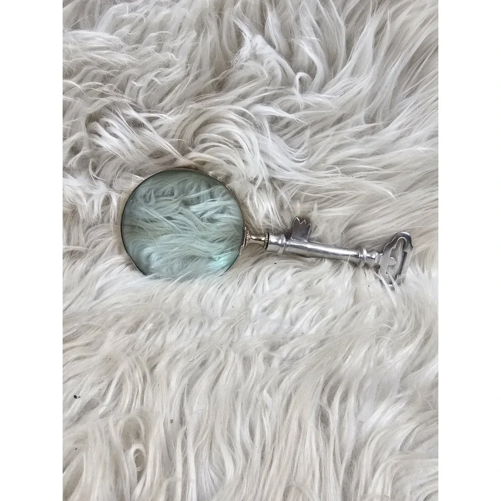 Rare Vintage Magnifying Glass Large Decorative Handheld Magnifier Keyring Handle